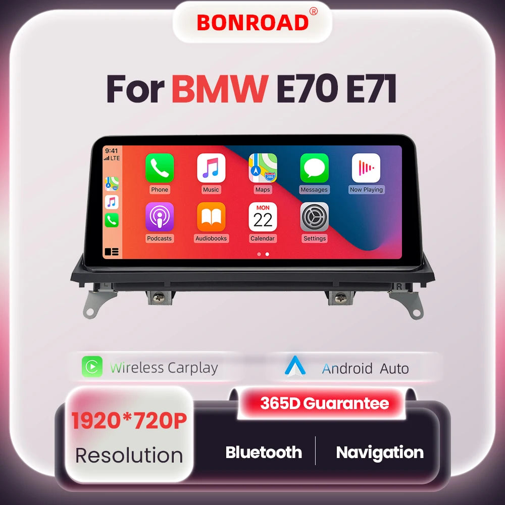BONROAD Wireless CarPlay Android Auto Car Stereo BMW X5 X6