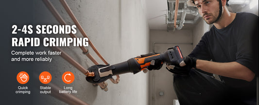 SucceBuy Cordless Electric Pipe Crimping Press Tool With Two Batteries